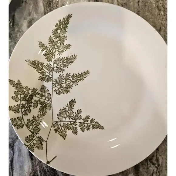 Unique Botanical Fern Dinner Plates by Mary Carol (2007) - Set of 5 - 10.5